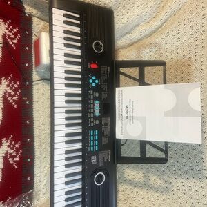 61-Key Electronic Keyboard with Stand - Black